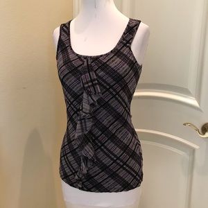 Express purple & black knit ruffle top